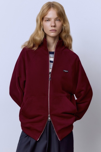 Толстовка из футера с начёсом, бордо