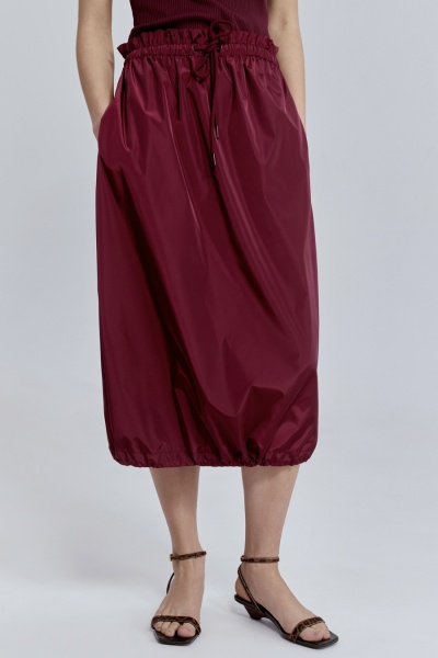 Юбка-баллон из нейлона, бордовый
