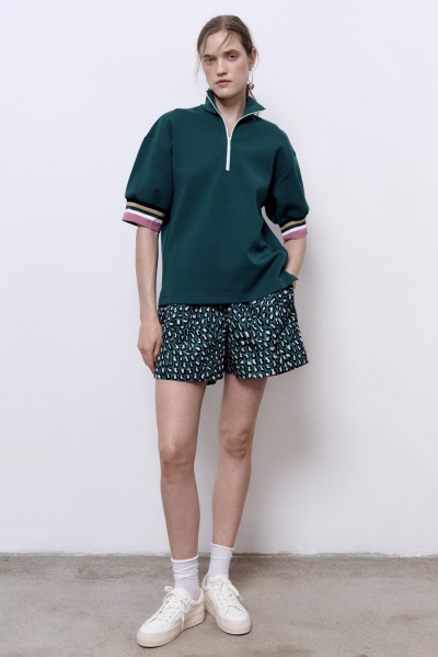 Шорты из нейлона с анималистичным принтом, зелёный