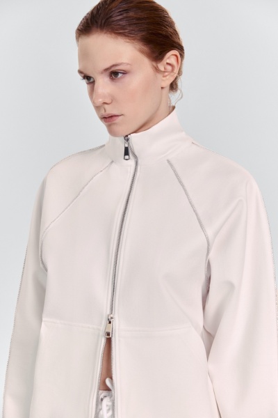 Толстовка с кристальным кантом, белый