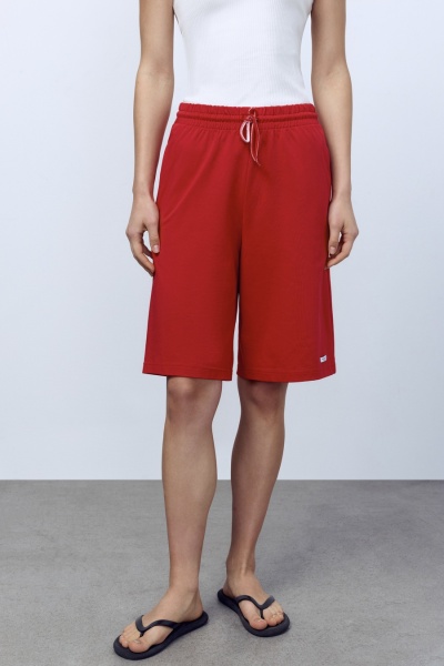 Шорты трикотажные из хлопка, красный