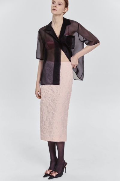 Юбка-тубина из жаккарда, розовый