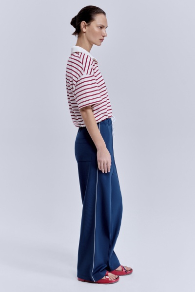 Поло в полоску на кулиске, красный