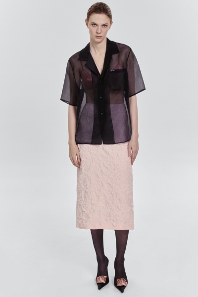 Юбка-тубина из жаккарда, розовый