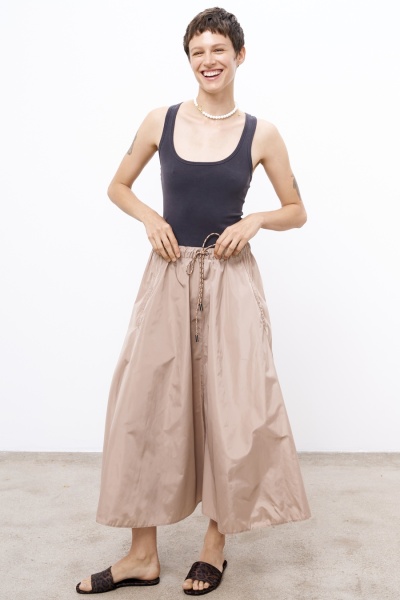 Юбка-солнце из нейлона, бежевый