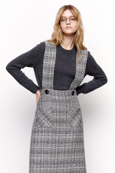 Сарафан букле серый с серебряной нитью