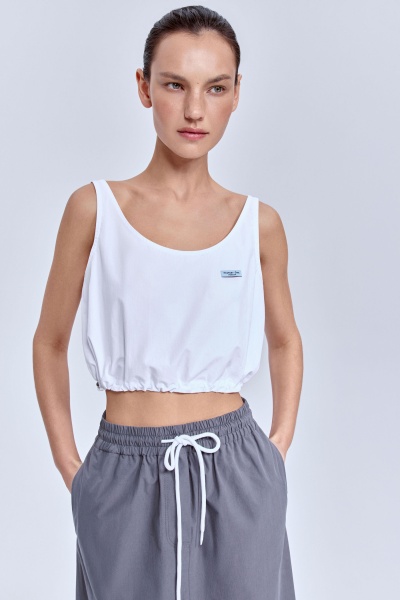 Топ на резинке из варёного хлопка, белый