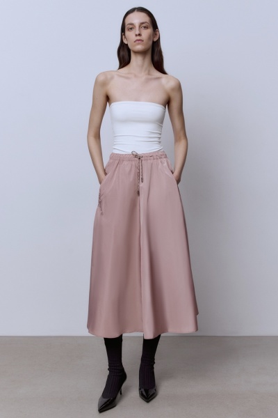 Юбка-солнце на кулиске из нейлона, пудровый