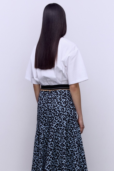 Рубашка-кроп из итальянского варёного хлопка, белый