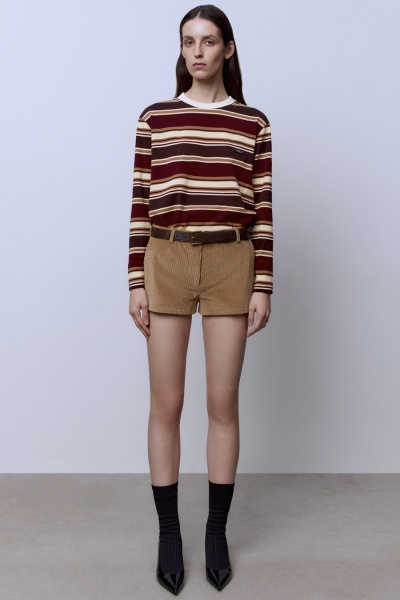 Шорты мини из вельвета, бежевый