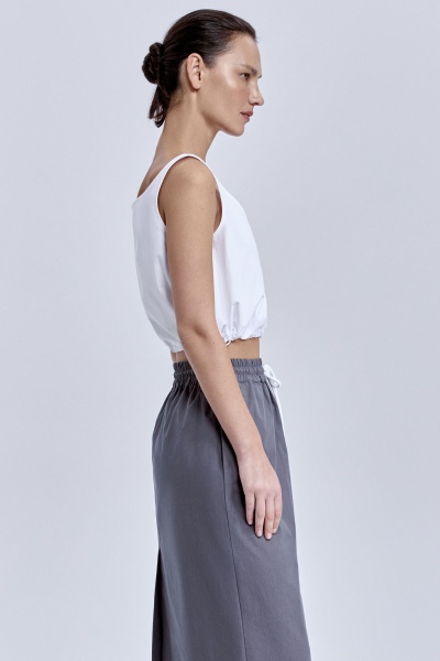 Топ на резинке из варёного хлопка, белый