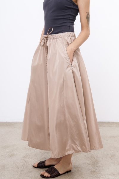 Юбка-солнце из нейлона, бежевый