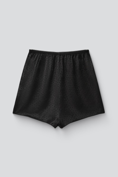 Шорты бельевые из атласа, чёрный