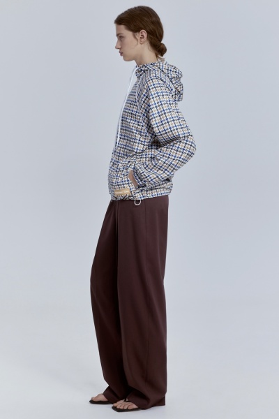 Ветровка с принтом «гусиная лапка» и капюшоном, мультиколор