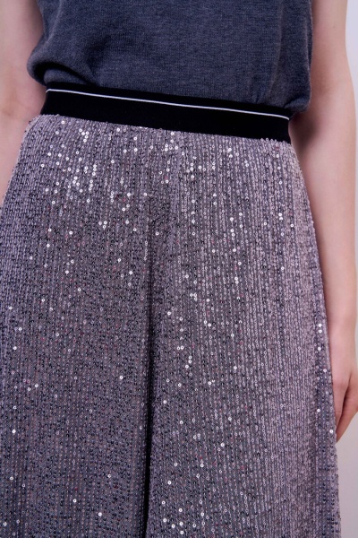 Юбка-годе с пайетками, серый