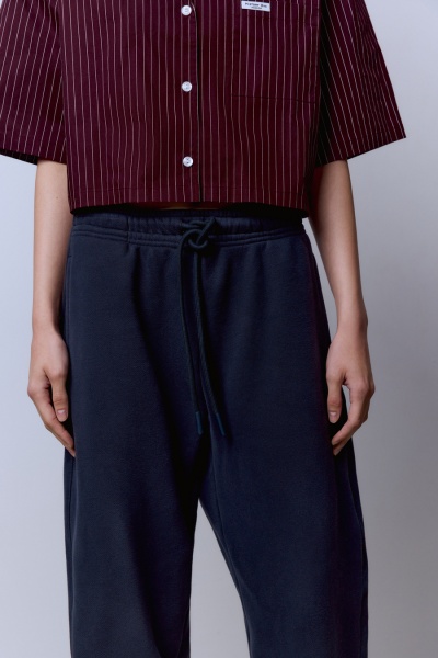 Брюки из футера с начёсом, графит