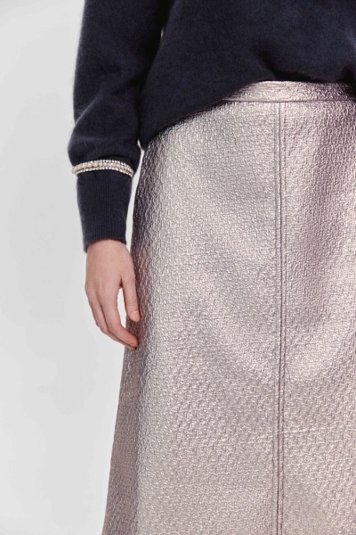 Юбка из лакового твида, мокко