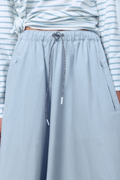 Юбка-солнце из итальянского вареного хлопка, голубой