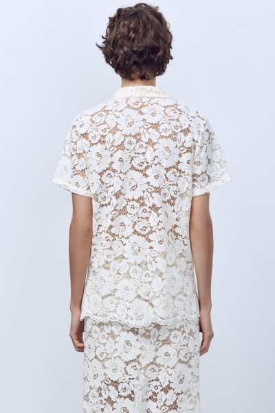 Поло из кружева, кремовый