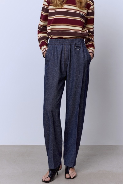 Брюки из шерстяного денима, синий