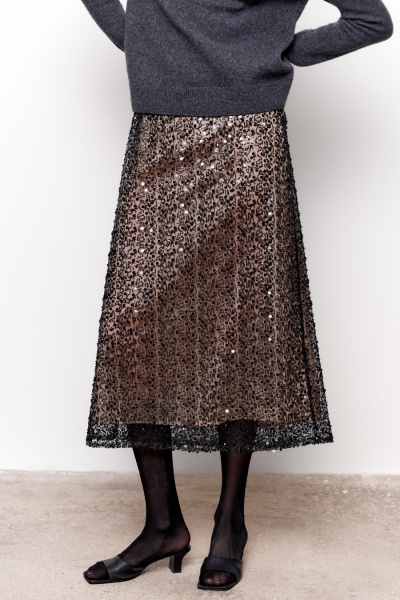 Юбка в бисере и пайетках черный