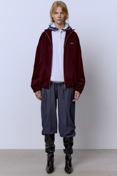 Бомбер из шерсти премиум, бордовый