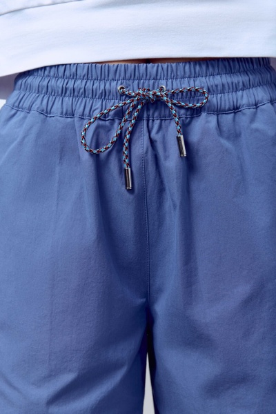 Бермуды из итальянского варёного хлопка, синий