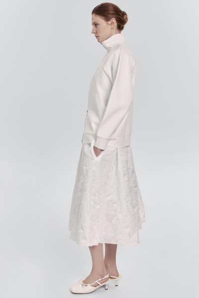 Юбка-солнце из жаккарда на кулиске, белый