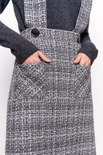 Сарафан букле серый с серебряной нитью