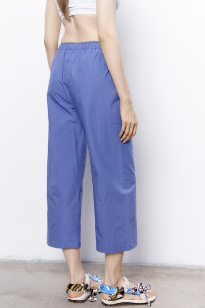 Брюки-карго из итальянского вареного хлопка, синий