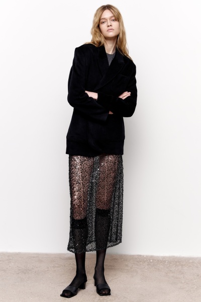 Юбка в бисере и пайетках черный