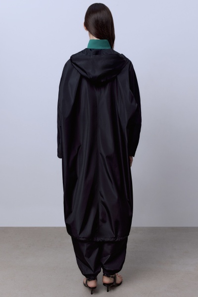 Плащ из нейлона на подкладке, чёрный