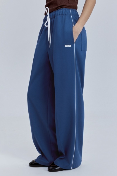 Брюки спортивные из джерси с кантом, индиго