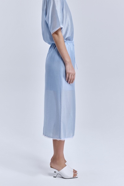 Юбка из батистовой вуали с кружевом, голубой