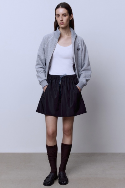 Юбка-мини из нейлона, чёрный