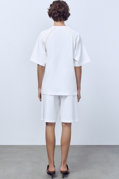 Футболка оверсайз с кантом, белый