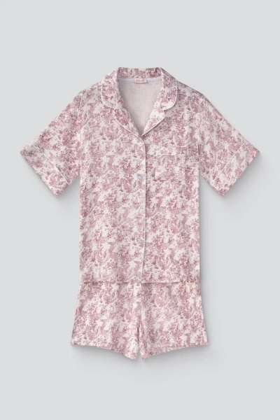 Пижама Toile de Jouy (рубашка + шорты), красный