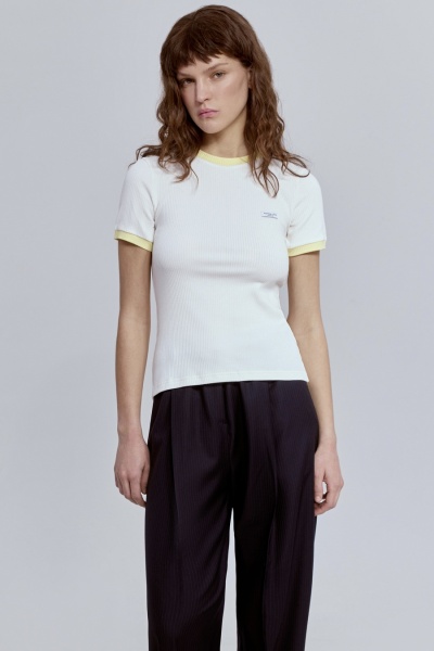 Футболка из хлопковой рибаны, белый