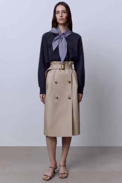 Юбка на запах с поясом, бежевый