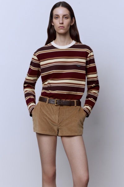 Шорты мини из вельвета, бежевый