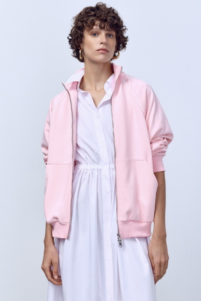 Толстовка реглан из футера, розовый