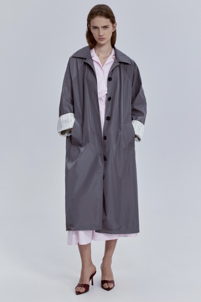Плащ из нейлона, серый