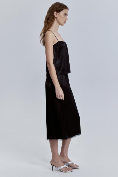 Топ бельевой из атласа, чёрный