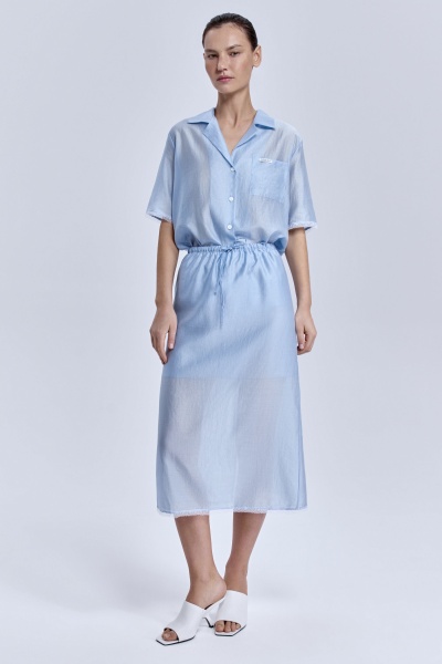 Юбка из батистовой вуали с кружевом, голубой