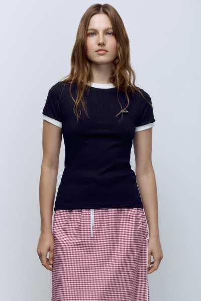 Футболка из хлопковой рибаны, синий