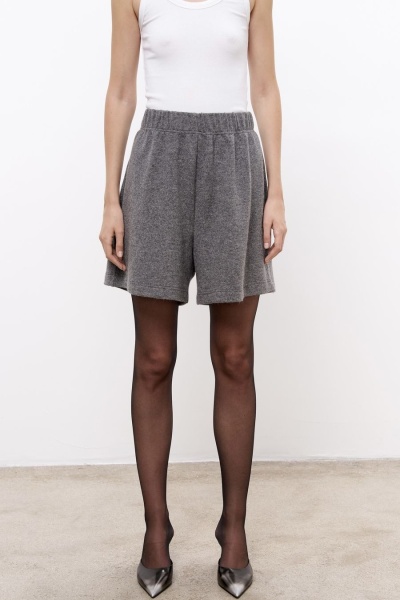 Шорты трикотажные из шерсти мериноса, серый