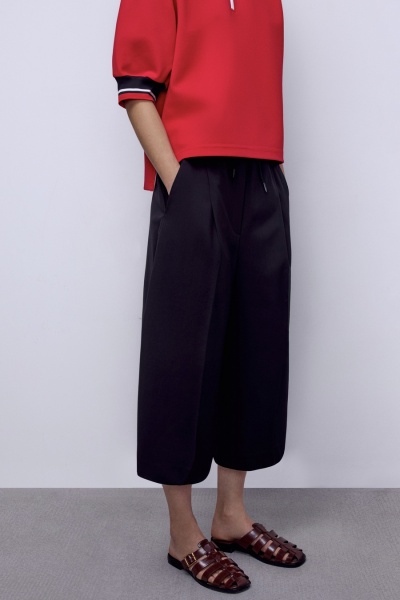 Бермуды из итальянской костюмной шерсти, чёрный