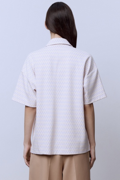 Поло на пуговицах из джерси жаккард, лиловый