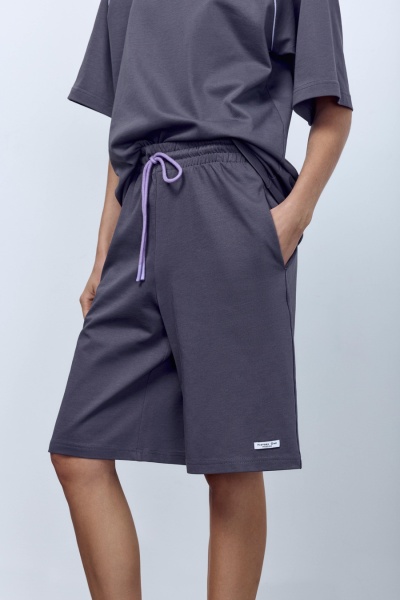 Шорты трикотажные из хлопка, гранит