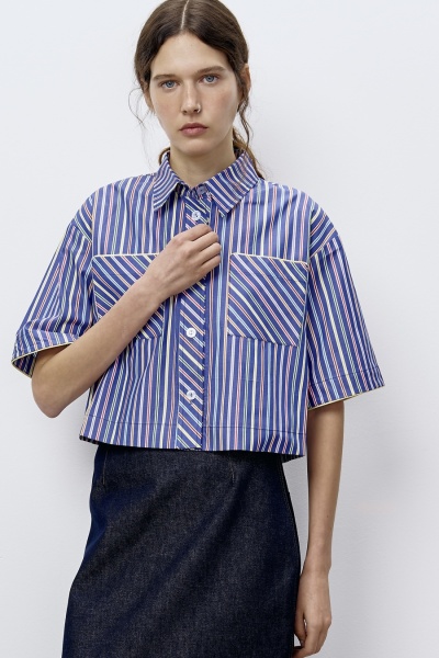 Рубашка в полоску, мультиколор